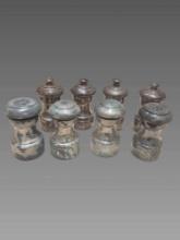 Antique Silver Salt and Pepper Shakers with Crystal Formations