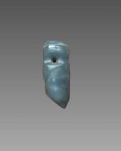Pre-Columbian Blue Jade Pendant Bead