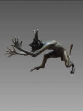 Antique Satyr Faun Devile Bronze Sculpture