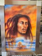 30" x 42" Framed Bob Marley Poster (poster scratched and scuffed)