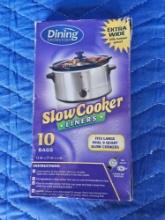New, In Box Dining Collection (10) Bag 9Qt Slow Cooker Liners