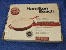 New, In Box Hamilton Beach HAR104 8" Enameled Cast Iron Frying Pan