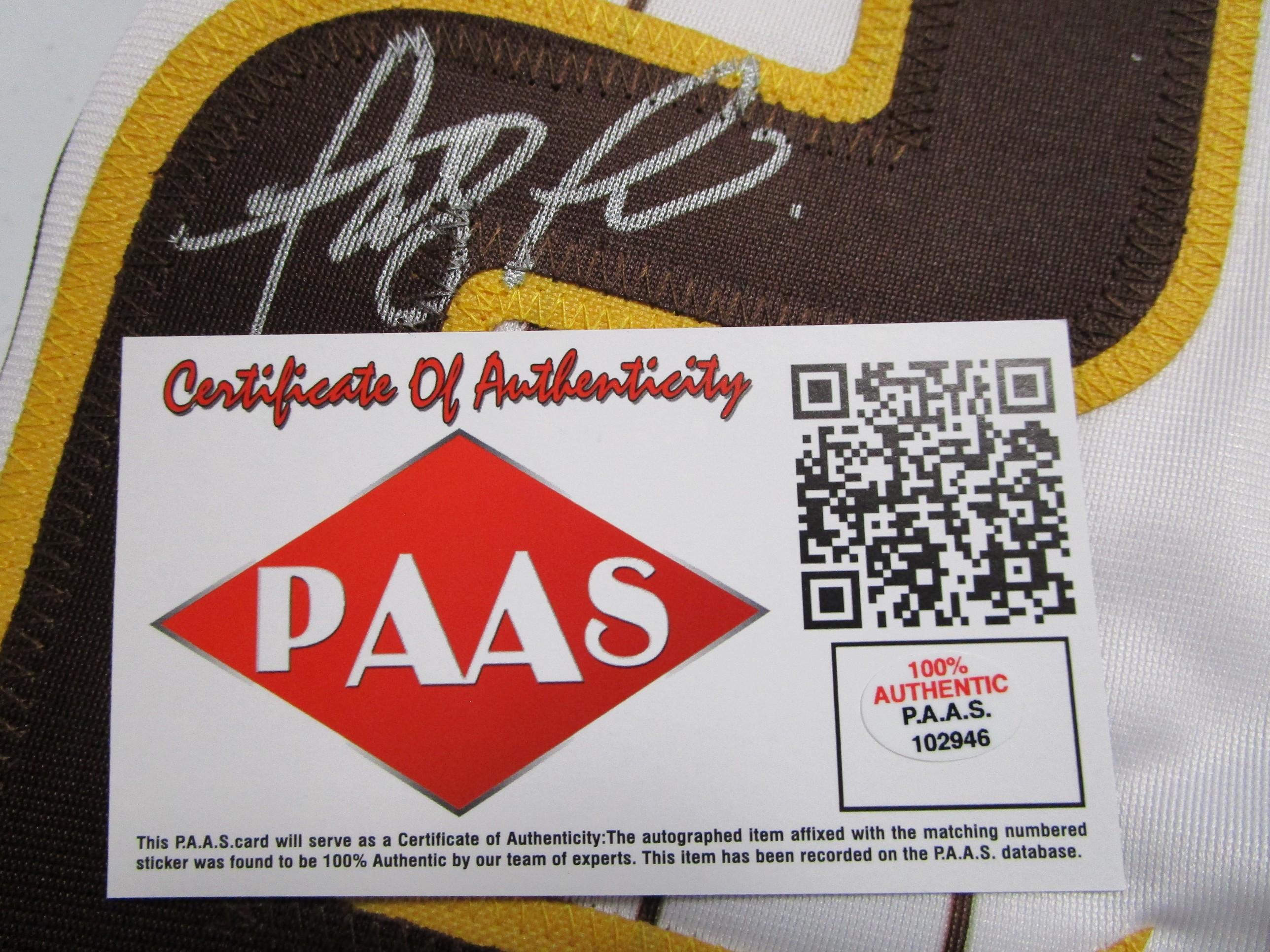 Fernando Tatis Jr of the San Diego Padres signed autographed baseball jersey PAAS COA 946