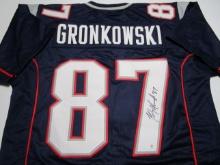 Rob Gronkowski of the New England Patriots signed autographed football jersey PAAS COA 918