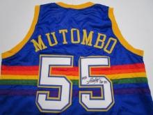 Dikembe Mutombo of the Denver Nuggets signed autographed basketball jersey PAAS COA 983