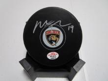 Matthew Tkachuk of the Florida Panthers signed autographed logo hockey puck PAAS COA 315