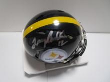Terry Bradshaw of the Pittsburgh Steelers signed autographedmini football helmet PAAS COA 554