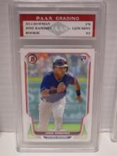 Jose Ramirez Indians 2014 Bowman ROOKIE #176 graded PAAS Gem Mint 9.5