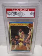 Magic Johnson Lakers 1988-89 All Star #123 graded PAAS Mint 9