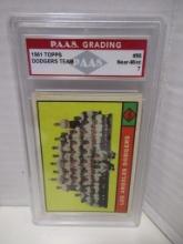 Los Angeles Dodgers 1961 Topps #86 graded PAAS Near Mint 7