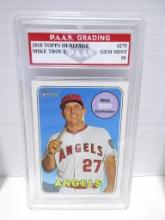 Mike Trout Angels 2018 Topps Heritage #275 graded PAAS Gem Mint 10