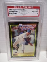 Nolan Ryan Rangers 1992 Topps McDonalds Baseball Best #24 graded PAAS Near Mint 8