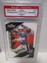 Tom Brady Patriots 2009 Score #179 graded PAAS Gem Mint 10