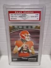 Trevor Lawrence 2021 Premier Draft ROOKIE #180 graded PAAS Gem MInt 10