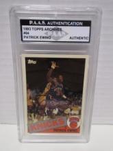 Patrick Ewing of the NY Knicks signed autographed slabbed sports / collectors card PAAS sticker 460