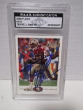 Terrell Owens of the San Francisco 49ers signed auto slabbed sports / collectors card PAAS sticker 4