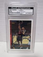 Dennis Rodman of the Chicago Bulls signed auto slabbed sports / collectors card PAAS sticker 450