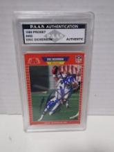 Eric Dickerson of the Indianapolis Colts signed auto slabbed sports / collectors card PAAS sticker 1