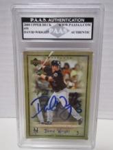 David Wright of the NY Mets signed autographed slabbed sports / collectors card PAAS sticker 656