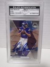 Kirk Cousins of the Minnesota Vikings signed auto slabbed sports / collectors card PAAS sticker 067