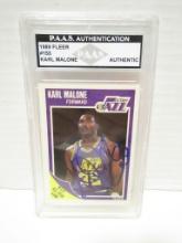 Karl Malone of the Utah Jazz signed autographed slabbed sports / collectors card PAAS sticker 168