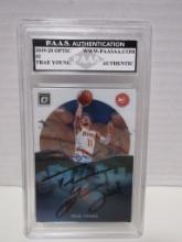 Trae Young of the Atlanta Hawks signed autographed slabbed sports / collectors card PAAS sticker 128