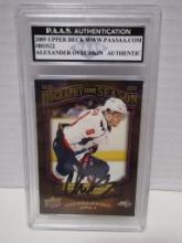 Alexander Ovechkin of the Washington Capitals auto slabbed sports / collectors card PAAS sticker 783