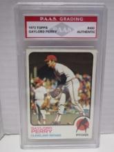 Gaylord Perry Indians 1973 Topps #400 graded PAAS Authentic