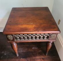 Solid Wood Side Table with metal accents - 24.75 x 24.75 in