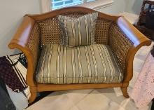Ralph Lauren Wicker backed Oversized Chair with pillow -56 in