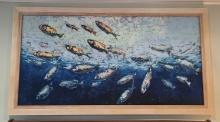 School of fish - Original artwork and Framed -  47 x 86 in