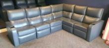 Reclining Leather Lshaped Sofa - has small on one seat