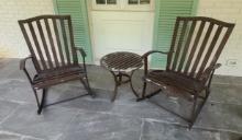 2 Metal Rocking chair with table