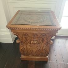 Large wooden pedestal - 25.5 x 25.5x 30 in H