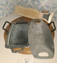 Silver toned Serving trays and others