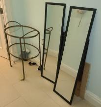 Rolling Cart and mirrors lot