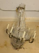 8 Light Crystal Chandelier - some crystals missing