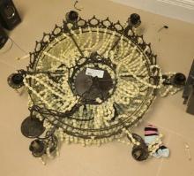 Beads and metal Chandelier - beads are missing