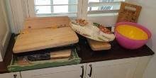 Serving Dishes, cutting boards and more lot