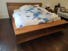 King Sized Platform bed, Headboard and 2 nightstands