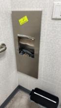 Stainless steel wall mount trash and paper towel