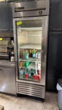 True single door glass merchandiser all stainless