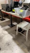 3 tables 24 x 48 white with base, plate  base is