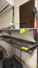 72 inch stainless steel wall shelf with squared