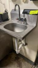 Wall mounted hand wash sink with faucet 19 inches