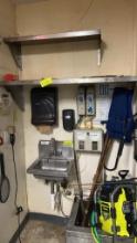 Stainless steel wall shelf with square front 48â€�