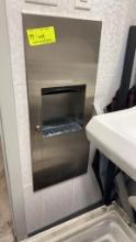 Stainless steel in wall trash and paper towel