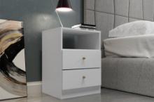 BRAND NEW WOOD 2-DRAWER NIGHTSTAND WHITE - PACK OF 2