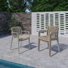 BRAND NEW STACKING SAND CHAIR - ALUMINUM & RECYCLED RESIN - PACK OF 4