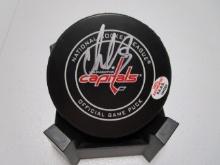 Alexander Ovechkin of the Washington Capitals signed autographed logo hockey puck PAAS COA 262